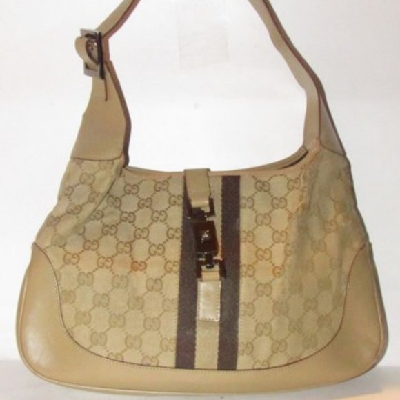 Gucci Camel G Print Canvas Stripe Chrome - Picture 12 of 12